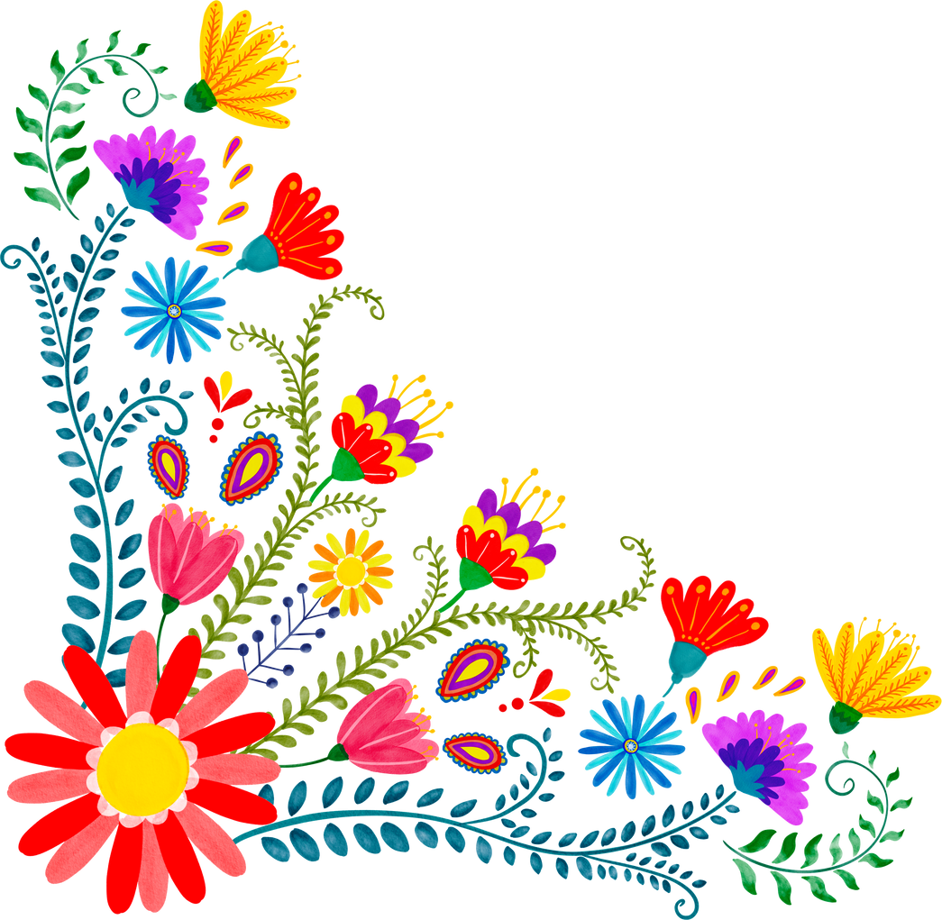 Watercolor mexican flower arrangements